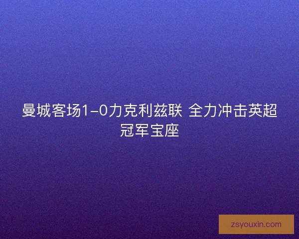 曼城客场1-0力克利兹联 全力冲击英超冠军宝座